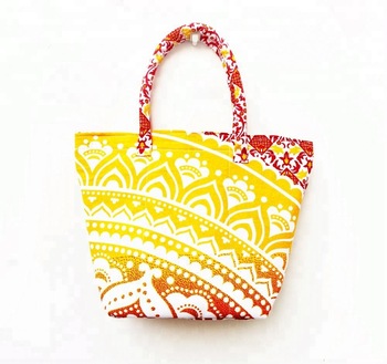 Future Handmade Cotton Fabric Women Handbags, Color : Multi Color