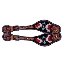 Leather Spur Straps, Feature : Beaded Inlay