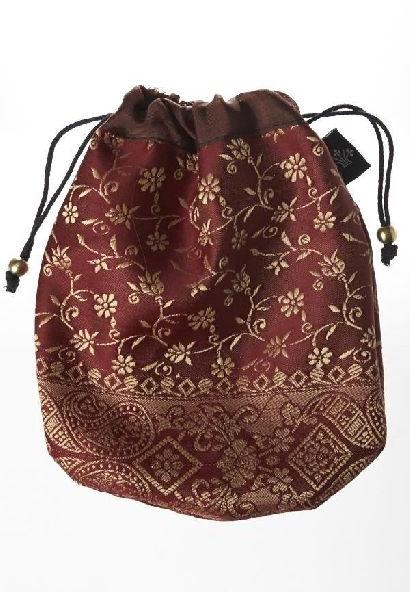 Silk Ladies Printed Jewellery Pouch