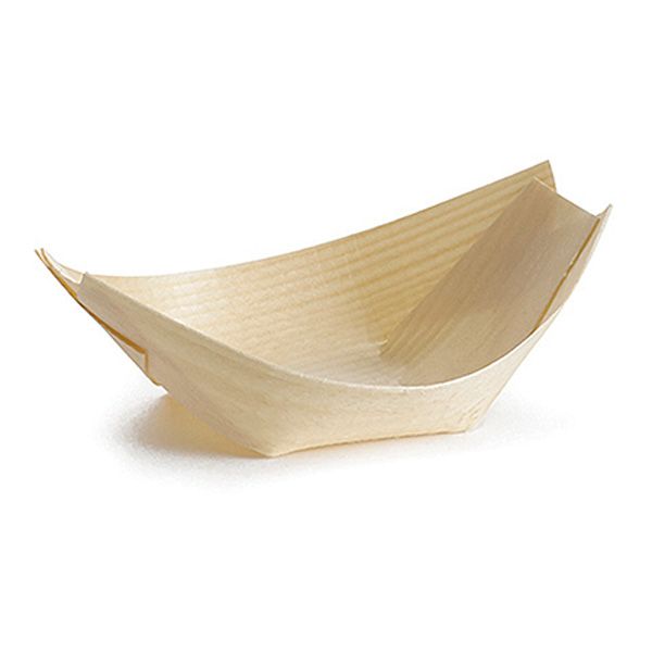 DISPOSABLE SERVING WOOD BROWN BOAT