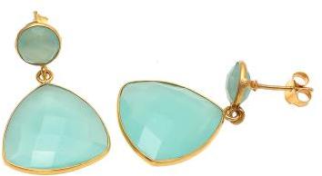 AQUA CHALCEDONY 925 STERLING SILVER EARRING