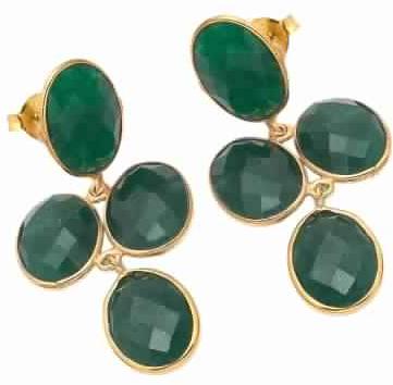 Dyed Emerald Green Earring, Purity : 925 Sterling Silver