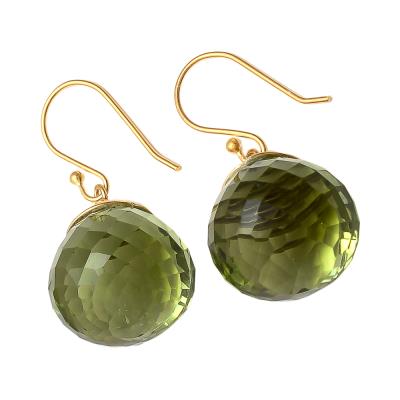 Green Amethyst Onion Shape Earring