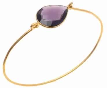 Hydro Amethyst Gemstone Gold bangle