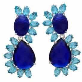 Hydro Sapphire and Hydro Blue Topaz Gemstone Earring