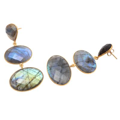 Labradorite Mix Size Silver Earring