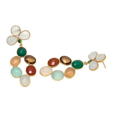 Multi Color Gemstones Earring