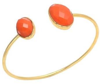Orange Chalcedony Double Gemstone Earring