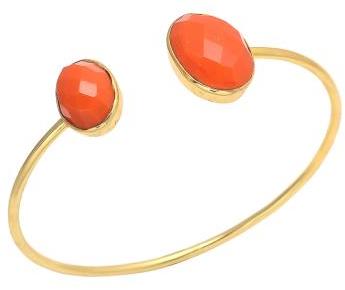 Orange Chalcedony Double Gemstone Earring, Purity : 925 Sterling Silver