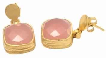 Pink Chalcedony New Designer Earring, Purity : 925 Sterling Silver