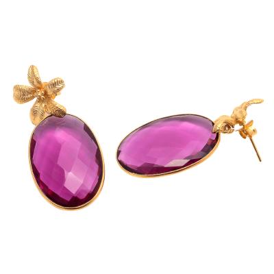 Pink Tourmaline Oval shape Earring