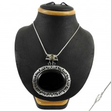 925 Sterling Silver Jewelry Ethnic Black Rutile, Citrine Gemstone Necklace Fabricante