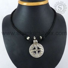 Beautiful 925 Sterling Silver Thread Necklace Ethnic Jewelry