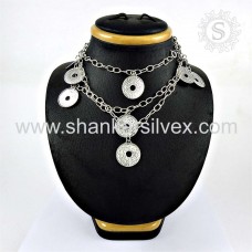 Designer 925 Sterling Silver Necklace Traditional Jewelry