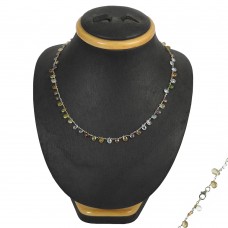 Huge Modern Style ! Tourmaline Gemstone Sterling Silver Necklace Jewelry