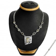 Sterling Silver Fashion Jewelry Ethnic Citrine Gemstone Necklace