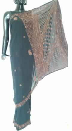 KIA Black Georgette Saree