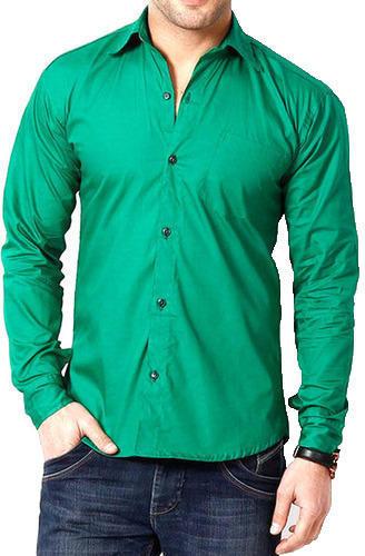 Mens Green Cotton Shirt