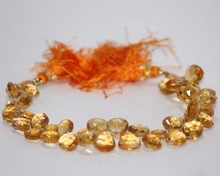 Citrine Faceted Heart Beads Briolette, Color : Picture