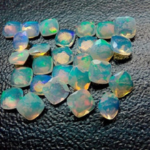 Ethiopian Opal Faceted Cushion Stone, Feature : Handmade in India