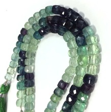 Natural Blue Fluorite Faceted Box Beads