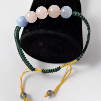 Smooth round stone beads macrame bracelet, Gender : Children's, Men's, Unisex, Women's