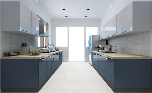 Polished Parallel Modular Kitchen, for Home, Hotel, Restaurent, Feature : Accurate Dimension, High Strength