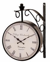 Village Clockworks Round Shape Metal Wall Clock, Color : Black