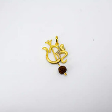 Studded om trishul pendant