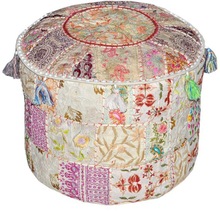 fabric embroidered ottomans covers