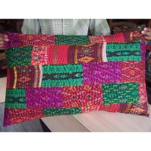Kantha Old Ikat Sari Patchwork Pillows