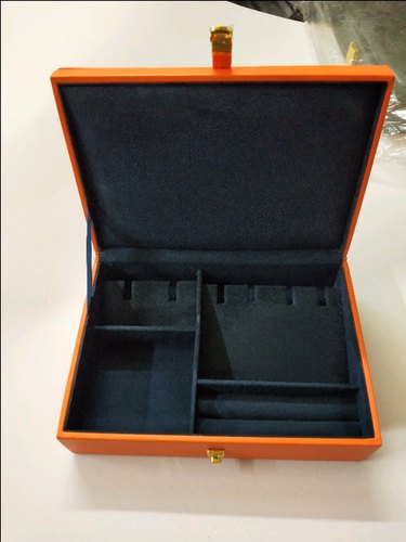 Square Wood Orange Necklace Box, Size : 21 inches