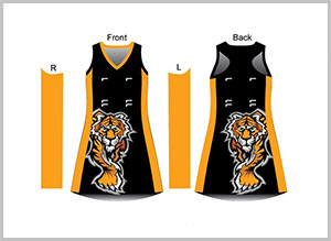 Tigers Netball Uniform Aline Dress, Size : XL
