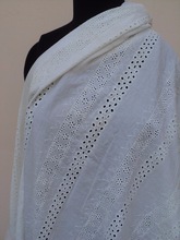 indian embroidered eyelet cotton fabrics