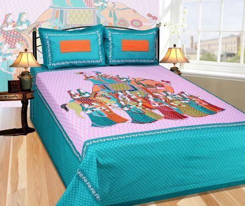 Printed Cotton Bed Sheet, for Home, Hotel, Hospital, Feature : Attractive Pattern, Easily Washable
