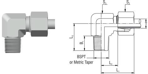 MALE STUD ELBOW FITTINGS - WE