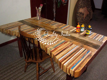 Colorful Wooden Top Designer Dining Table