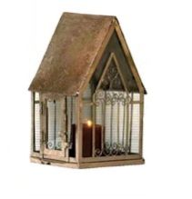 Metallic House Shape Candle Lanterns