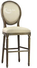 White Color Tufted Fabric With Round Back Rest