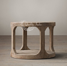 Wooden Cylindrical Shape Circular Coffee Table