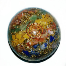 Gemstone Orgonite Chakra Layer Ball, Size : 55-70 MM