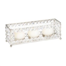 Customized Shape Accepted Crystal Showcase Candle Holder, for Home Decoration, Color : White