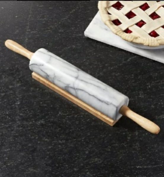 Polished Marble Rolling Pin, Color : White