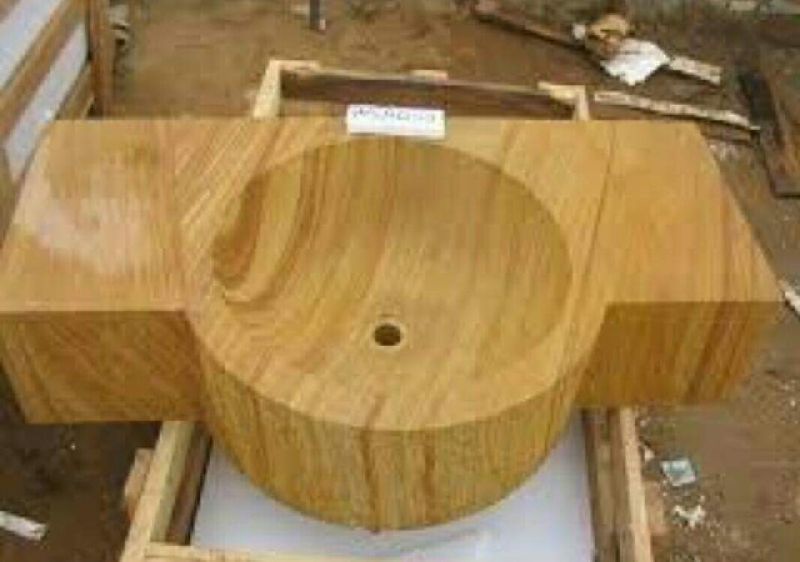 Round Polished Wooden Wash Basin, for Home, Hotel, Office, Restaurant, Pattern : Plain