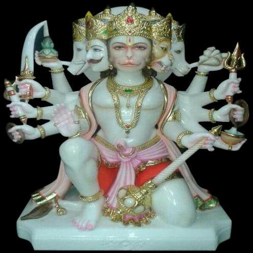 Marble Panchmukhi Hanuman Statue