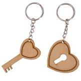 Handmade Hart Key chain, Color : Brown