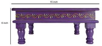 Purple End Side Tables, Pattern : Hand-Painted