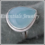 Assorted Aqua Chalcedony Gemstone Ring