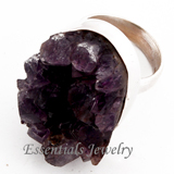 Plain Amethyst Druzy Ring