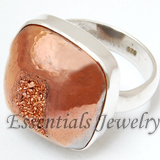 Plain Copper Window Druzy Ring